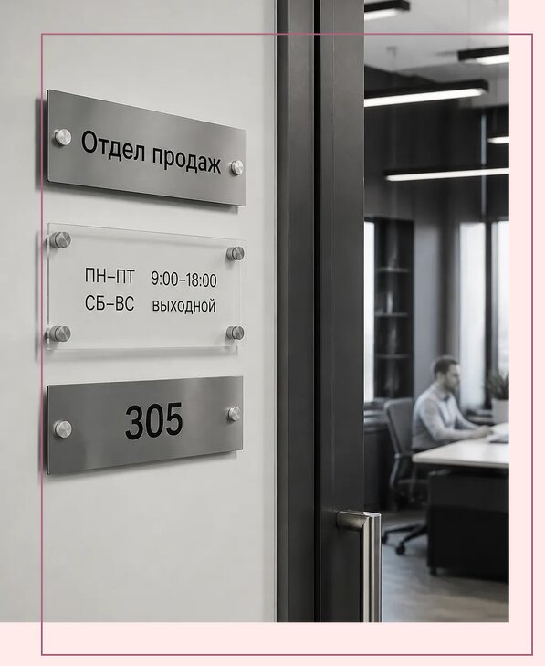 Офисные таблички на дверь в Сегеже по цене от 5098 р. | Аванза-Сгж